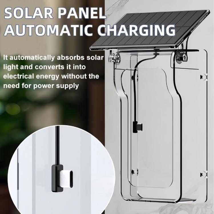 Smart dörrklocka med kamera, solpanel och regnskydd - Vit/Transparent / Dörrkamera / Ringklocka