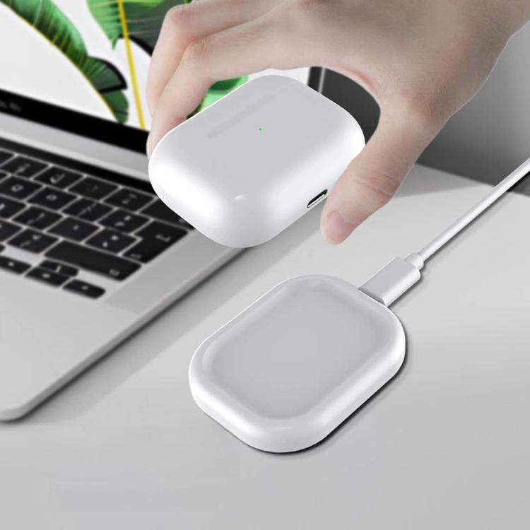 Trådlös laddare 3W med USB-C för hörlurar - Vit / Hörlursladdare / Laddningsplatta