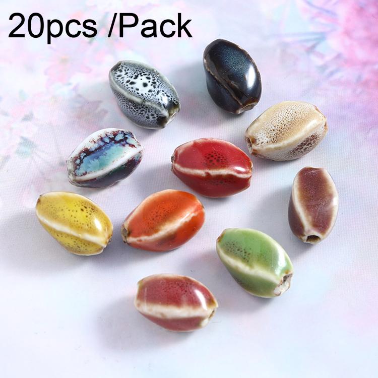 Keramikpärlor tvinnade 16x9,5mm 20-pack - Blandade färger / Smyckespärlor / DIY-pärlor