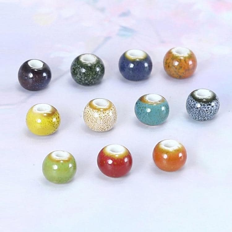 Keramikpärlor blommönstrade 6mm 20-pack - Blandade färger / Smyckespärlor / DIY-pärlor
