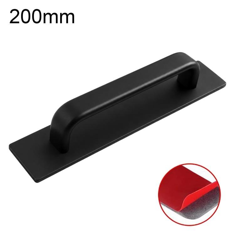 Handtag i aluminium borrfritt brett 200mm - Svart / Möbelhandtag / Skåphandtag