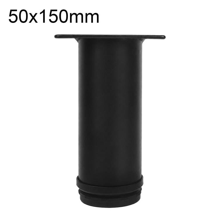 Justerbara möbelben i rostfritt stål 50x150mm - Svart / Stödben / Möbelstöd