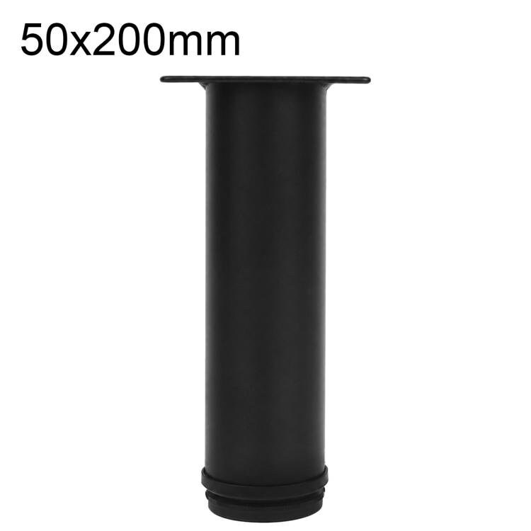 Justerbara möbelben i rostfritt stål 50x200mm - Svart / Stödben / Möbelstöd