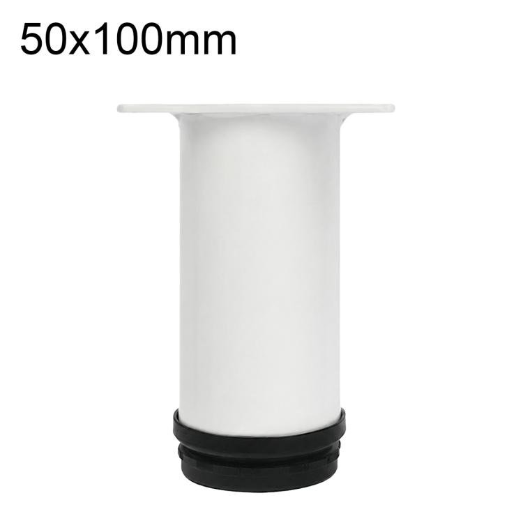 Justerbara möbelben i rostfritt stål 50x100mm - Vit / Stödben / Möbelstöd