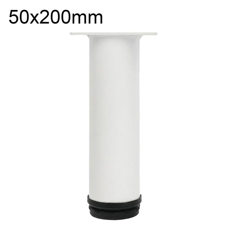 Justerbara möbelben i rostfritt stål 50x200mm - Vit / Stödben / Möbelstöd