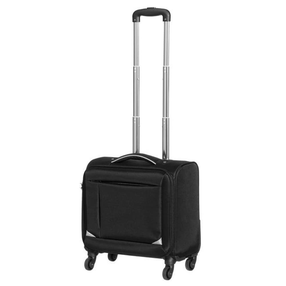 Mjuk kabinväska 44×23×47 cm / resväska med 4 hjul, laptopfack och kombinationslås – Svart
