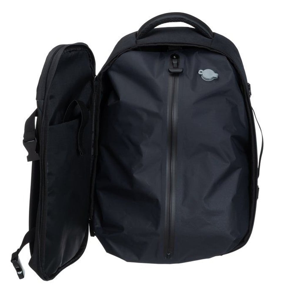 Ryggsäck 18 L med vakuumpåse / reseryggsäck med laptopfack och trolleyrem – Svart