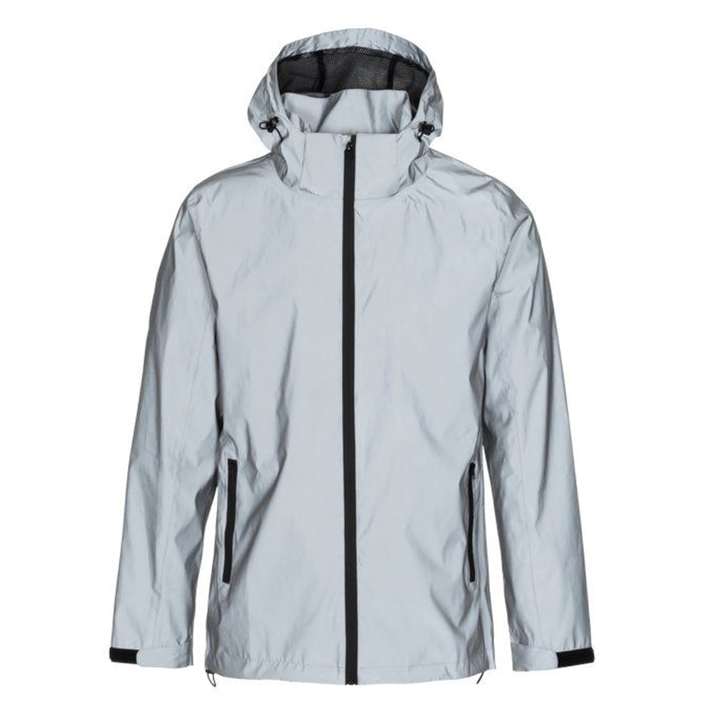 Regnjacka herr L/XL / vattentät reflexjacka 10 000 mm / reflexregnjacka – Silver