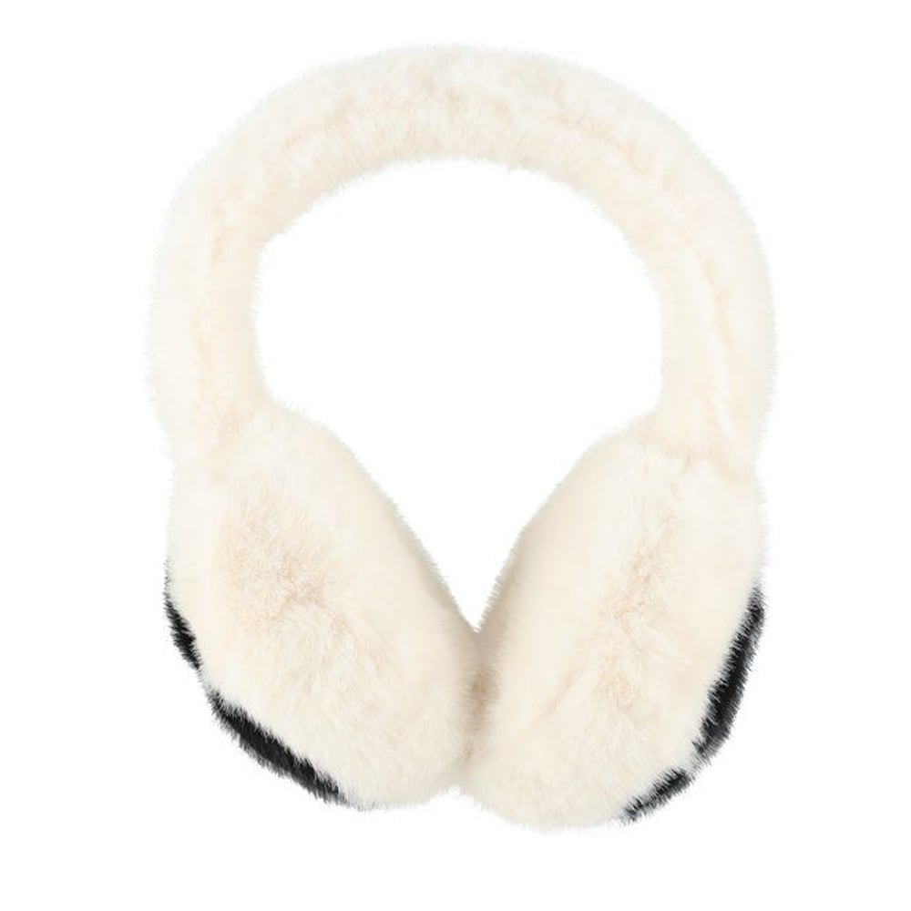 Öronvärmare Ros - Beige / Mjuka öronmuffar / Värmande öronskydd med fluffig yta och rosmönster