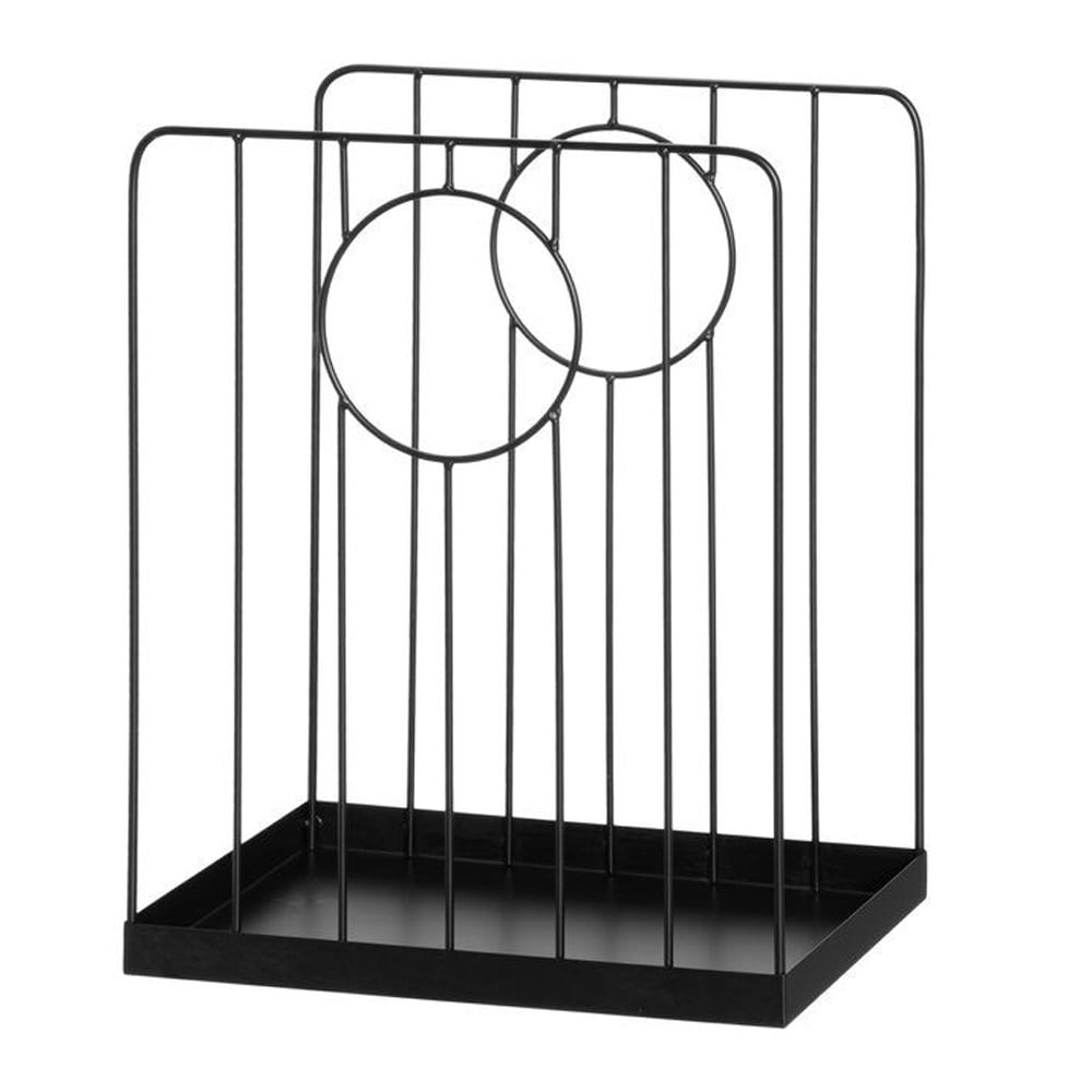 Vedställ 40x30x50cm - Svart / Vedförvaring i metall / Vedkorg för kamin och öppen spis