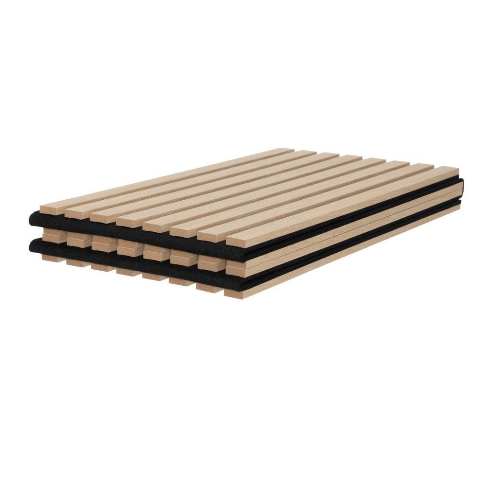Väggpanel akustisk 32x240cm - Ek / Akustikpanel / Ljudabsorberande ribbpanel i MDF