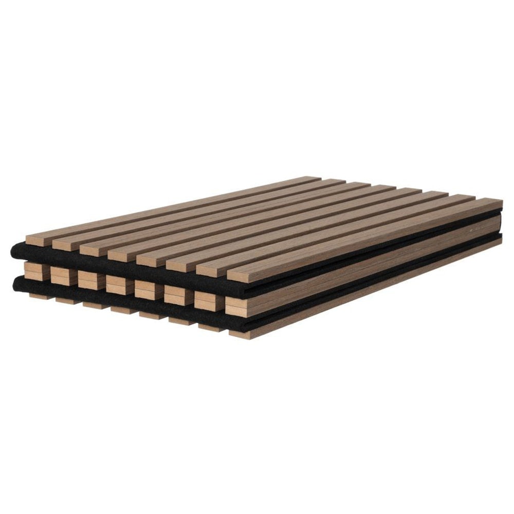 Väggpanel akustisk 32x240cm - Valnöt / Akustikpanel / Ljudabsorberande ribbpanel i MDF