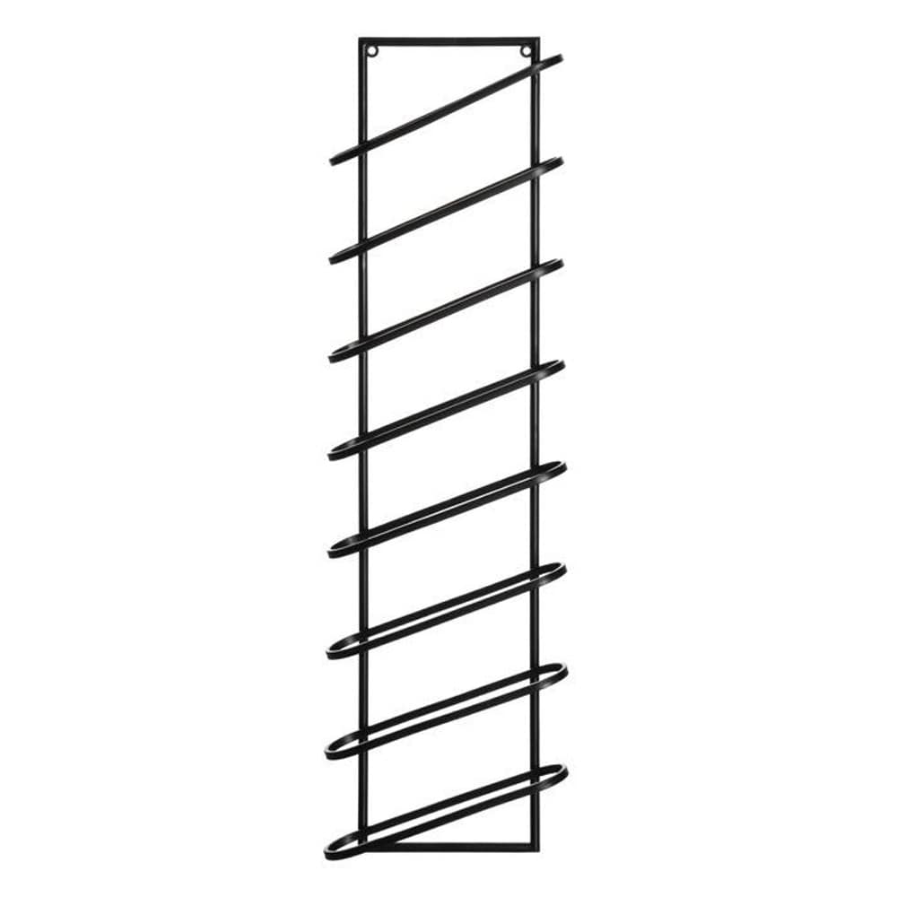 Vinställ för 8 flaskor 99cm - Svart / Väggmonterat vinställ / Flaskhållare i metall
