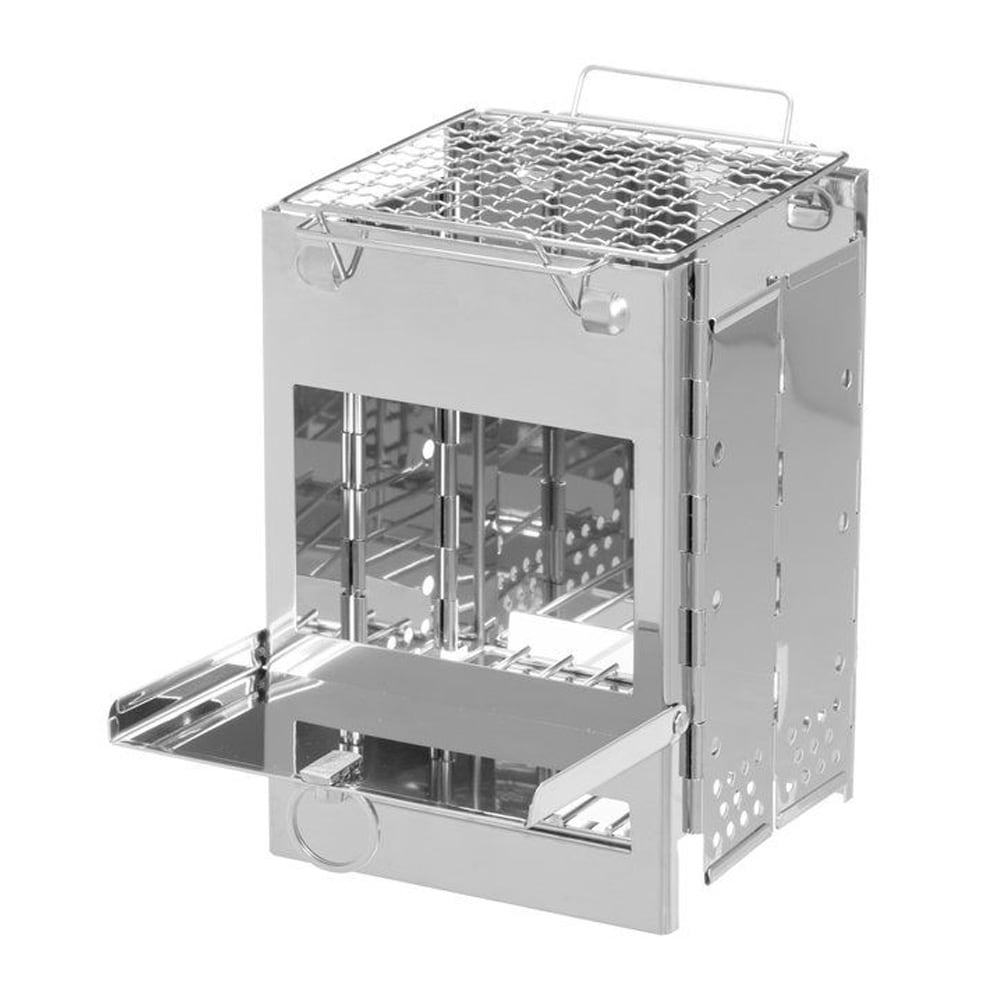 Portabel campinggrill / Hopfällbar utomhusgrill för utflykter / Ved- och kolgrill