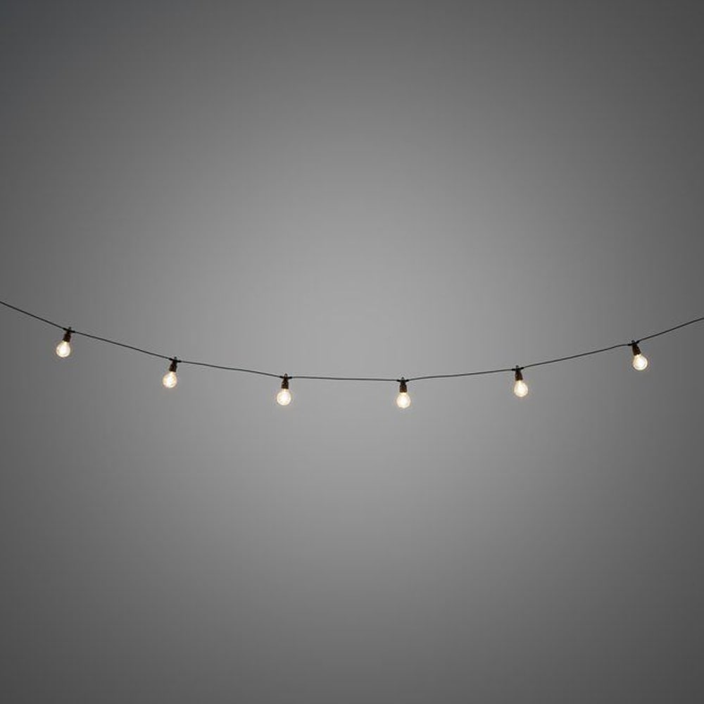 Partyljus med 10 LED-lampor / Varmvit ljusslinga med filament / Festbelysning inne och ute