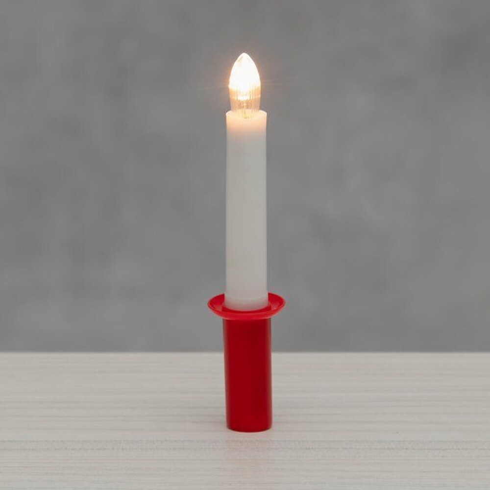 Lucia LED-ljus med rött handtag / Batteridrivet tärnljus / Elektriskt lucialjus med E10-lampa
