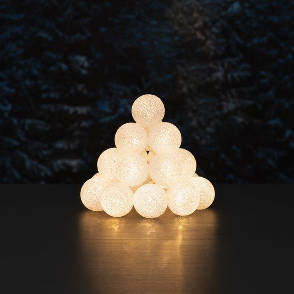 Snölykta med LED-ljus / Varmvit snöbollslykta med 20 LED / Ljusdekoration för inne och ute