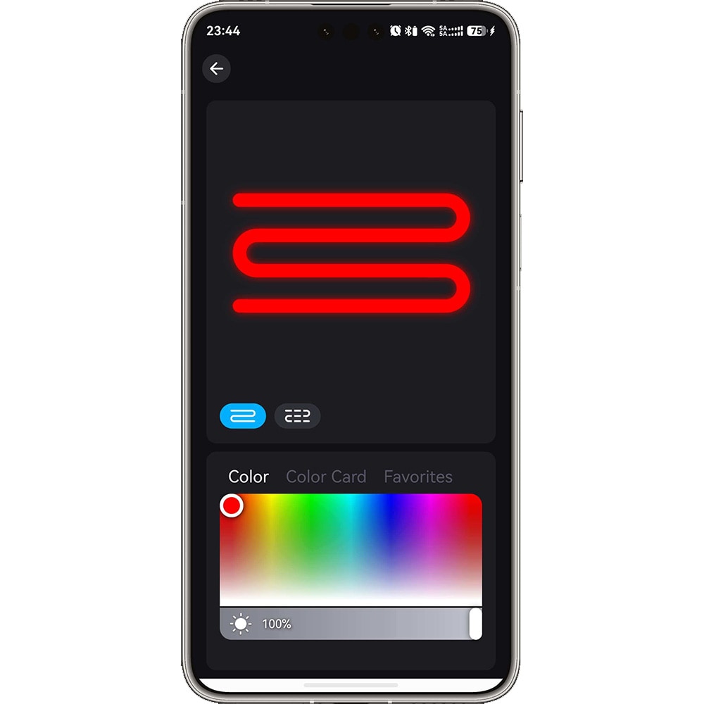 United LR2664 LED-slinga 2 m / RGB-ljusslinga med appstyrning, fjärrkontroll och musiksynk