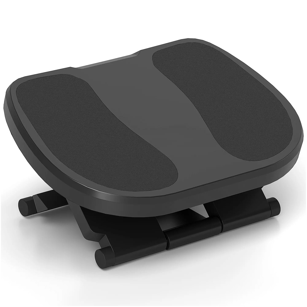 Ergonomiskt fotstöd för skrivbord 45×34 cm / justerbar höjd och lutning 0–30° – Grå