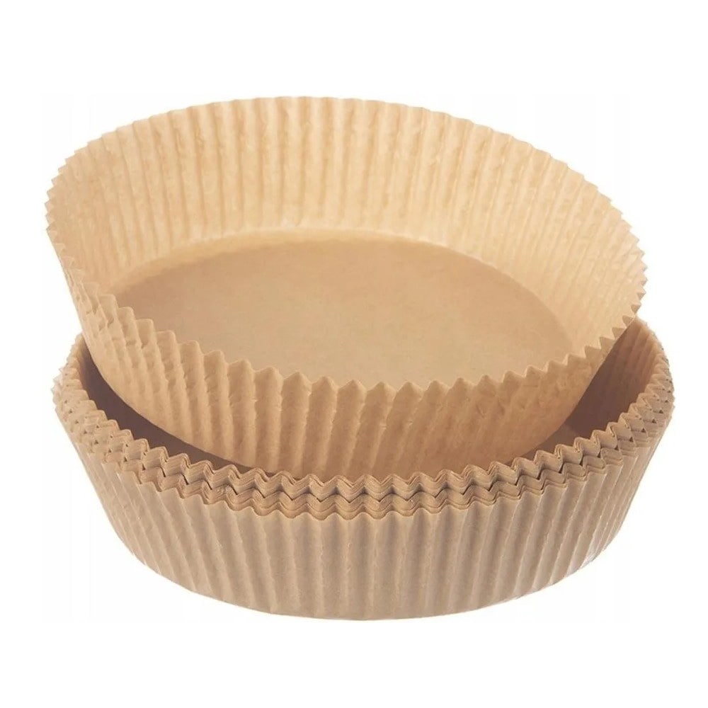 Airfryerpapper runt 16 cm - 50-pack / Runda bakpapper för airfryer / Fettavvisande bakpapper