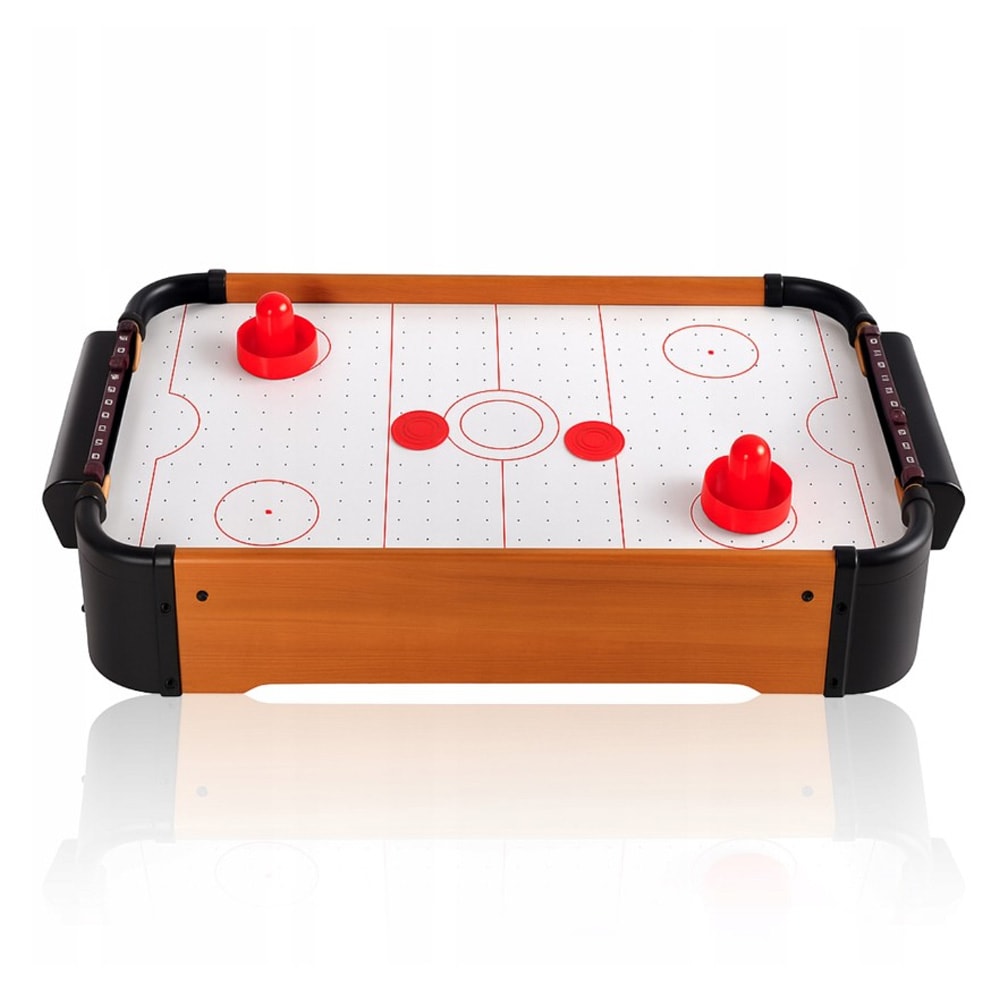 Airhockeybord i trä för barn / Kompakt air hockey-bord / Bordsspel för två spelare