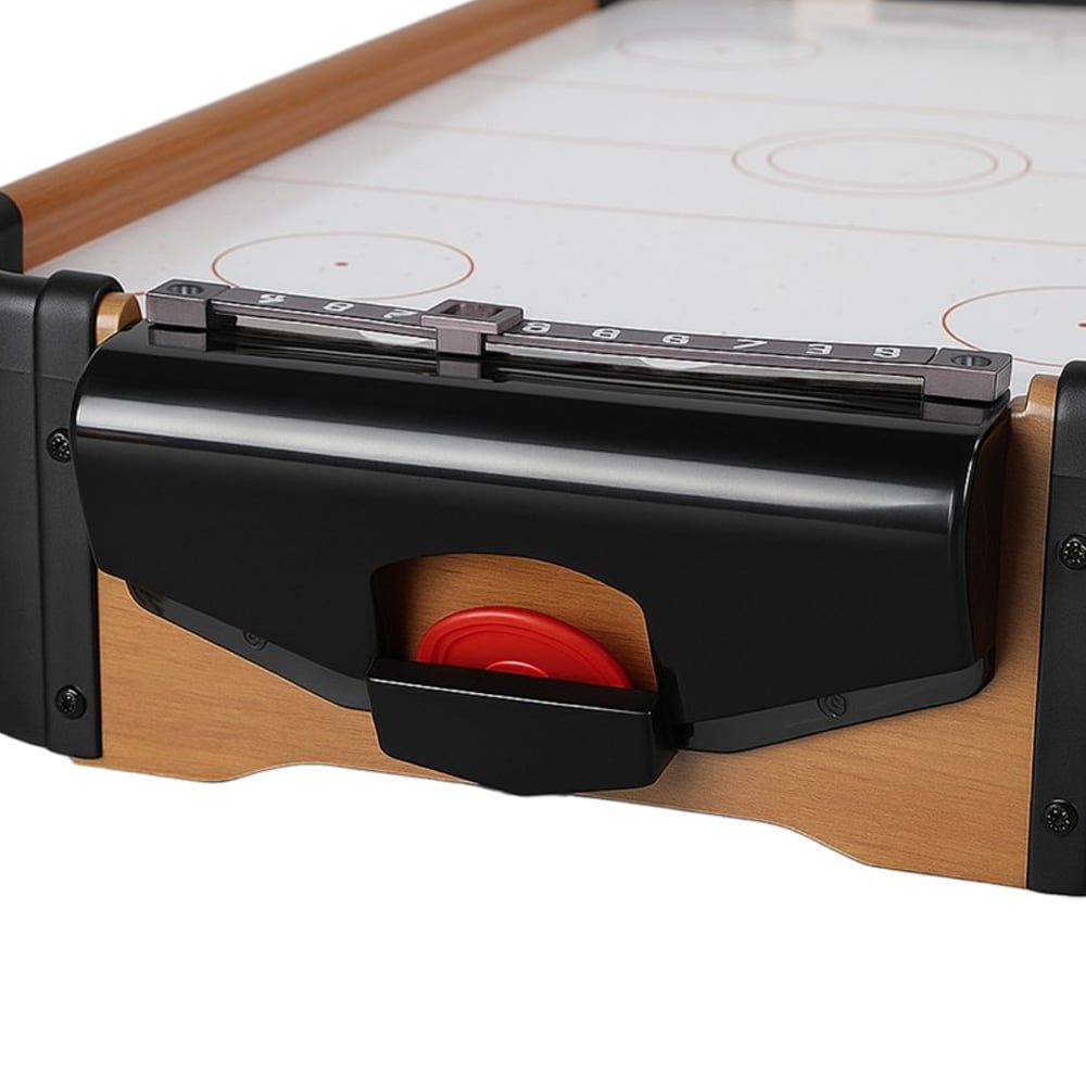 Airhockeybord i trä för barn / Kompakt air hockey-bord / Bordsspel för två spelare