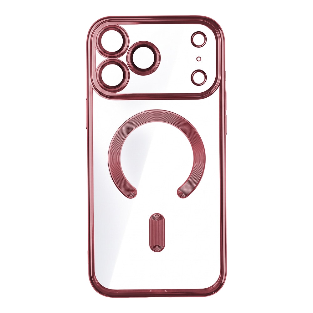 Color Chrome Mag skal till iPhone 17 Pro / 18 Pro - Mörk körsbär / MagSafe-skal / TPU-skal