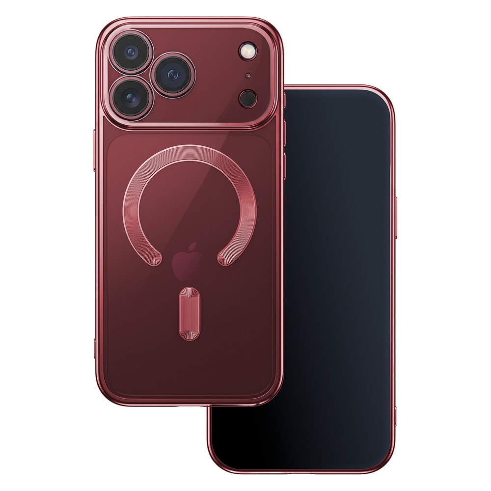 Color Chrome Mag skal till iPhone 17 Pro / 18 Pro - Mörk körsbär / MagSafe-skal / TPU-skal