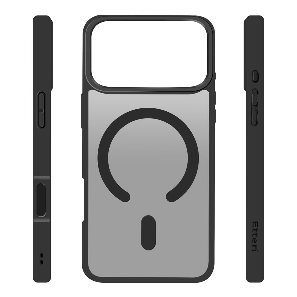 Etteri Matt Skal med Magsafe till iPhone 17 Pro / 18 Pro - Svart / Mag-skal / TPU-fodral
