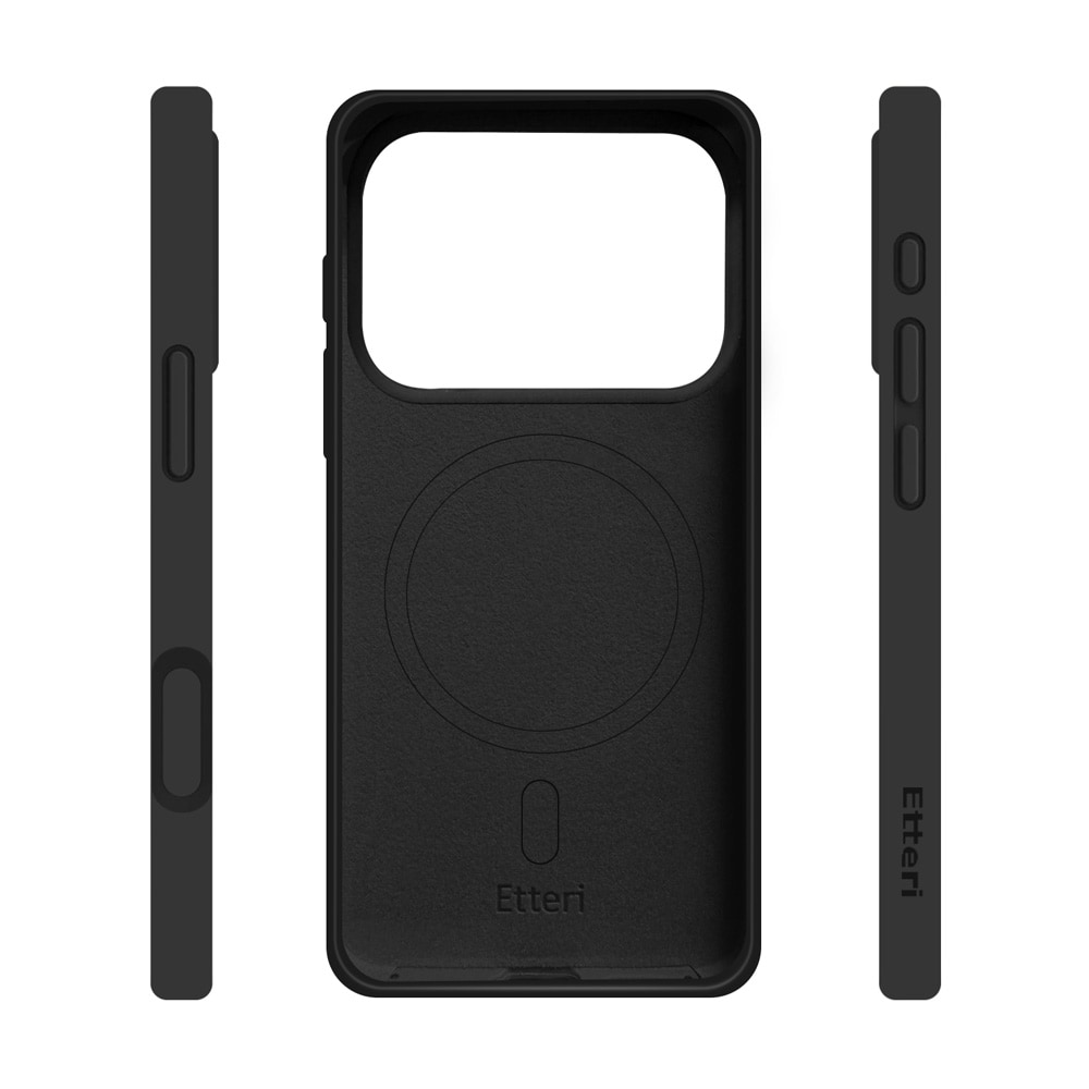 Etteri Silicone MagSafe-skal i svart för iPhone 17/18 Pro / Silikonfodral / Mjukskal