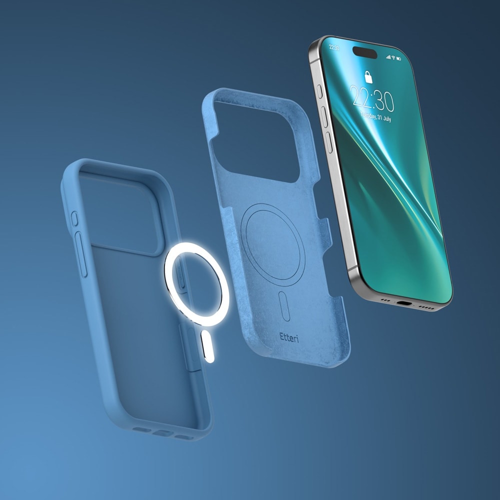 Etteri Silicone MagSafe-skal för iPhone 17/18 Pro - Mörkblå / Mag-fodral / Silikonskal