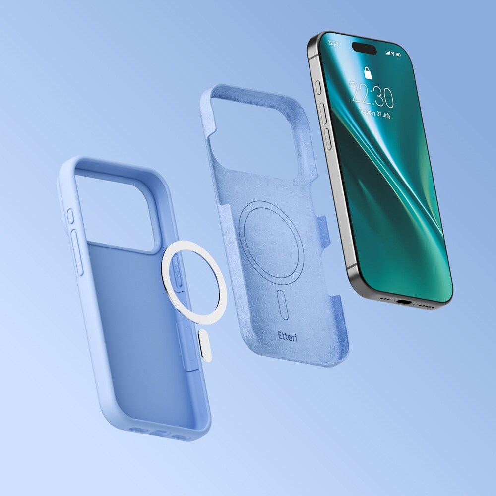 Etteri Silicone MagSafe-skal för iPhone 17/18 Pro - Blå / Mag-fodral / Silikonskal