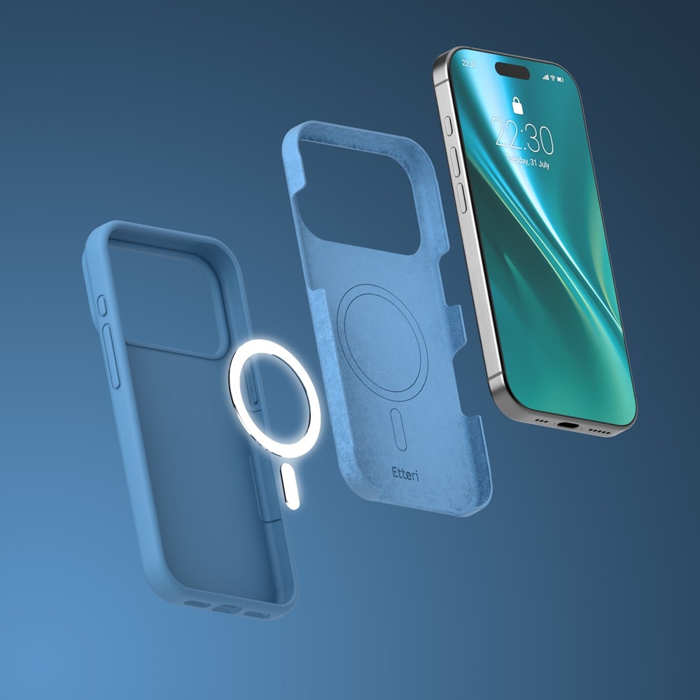 Etteri Silicone MagSafe-skal för iPhone 17/18 Pro Max - Mörkblå / Mag-fodral / Silikonskal