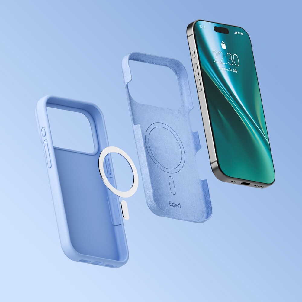Etteri MagSafe-skal för iPhone 17/18 Pro Max - Ljusblått / Silikonskal / Mobilskal