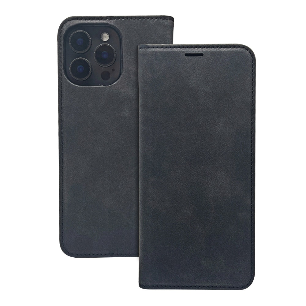 Fodral i konstläder till iPhone 17 Pro / iPhone 18 Pro - Svart / Plånboksfodral / Mobilfodral
