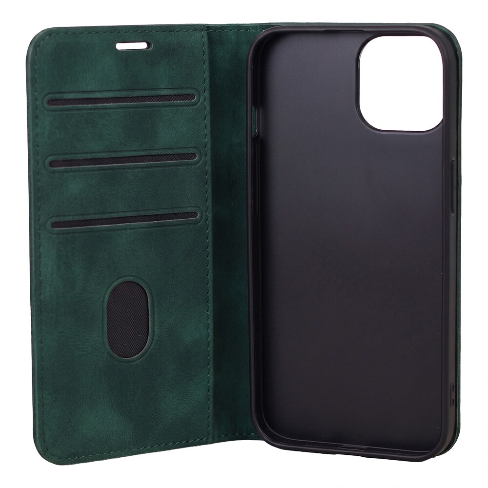 Fodral i konstläder till iPhone 17 Pro / iPhone 18 Pro - Grön / Plånboksfodral / Mobilfodral