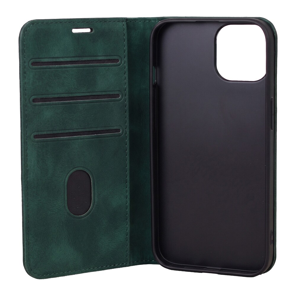 Smart Suede-fodral för iPhone 17/18 Pro Max - Grön / Plånboksfodral / Flipfodral