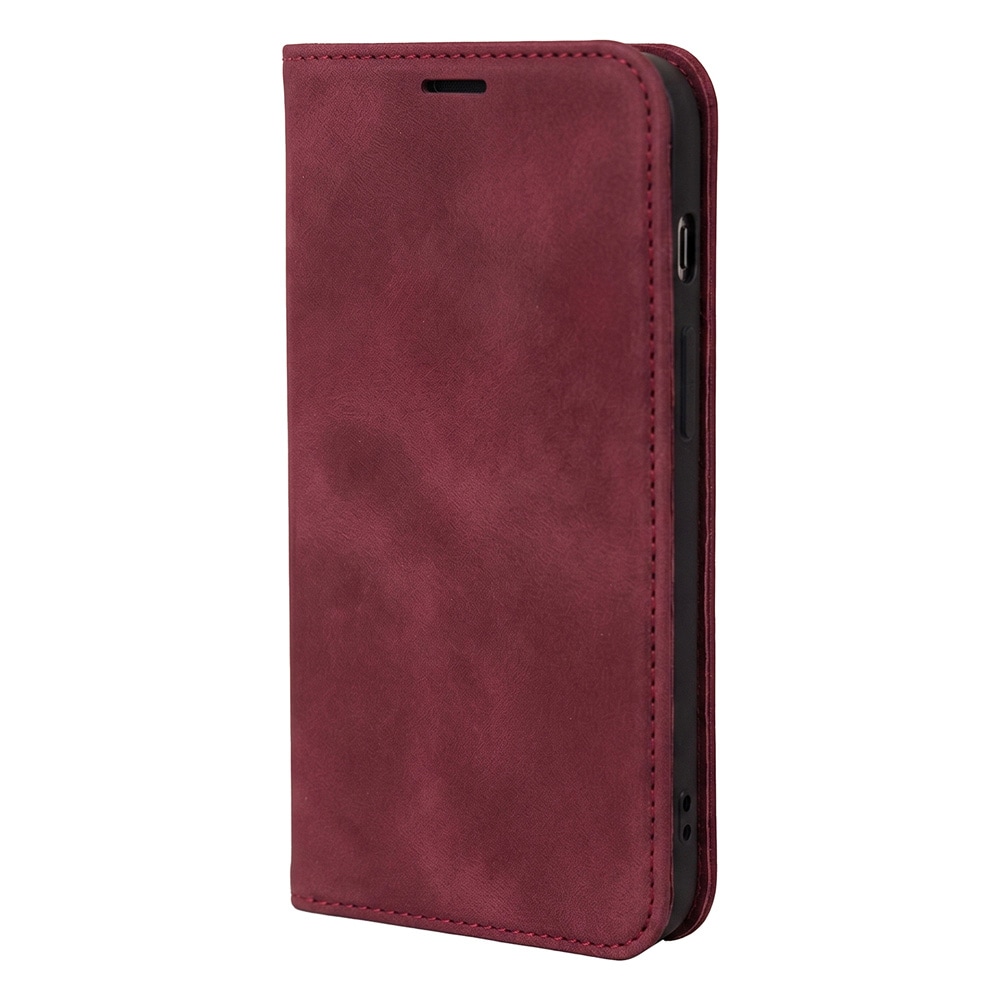 Smart Suede-fodral för iPhone 17/18 Pro Max - Rödbrun / Plånboksfodral / Flipfodral