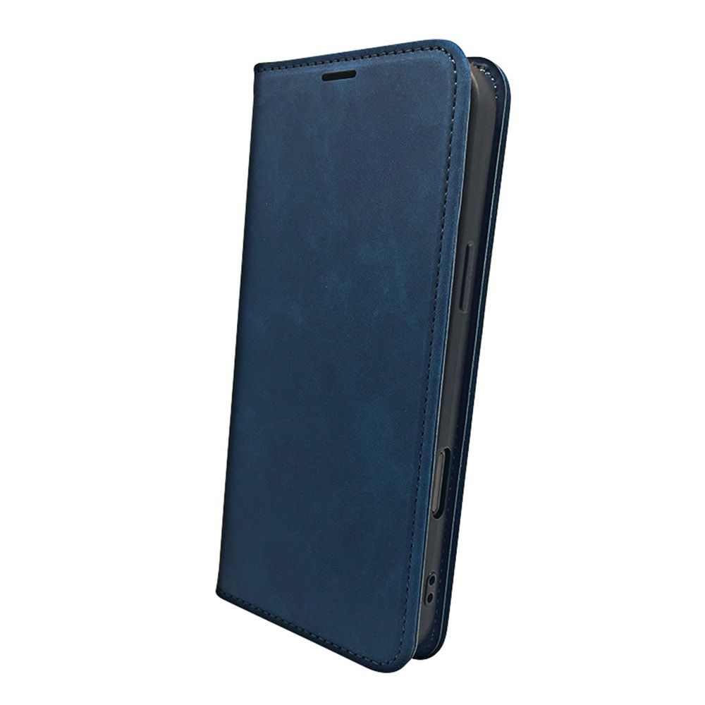 Smart Suede-fodral för iPhone 17/18 Pro Max - Blå / Plånboksfodral / Vikbart mobilfodral