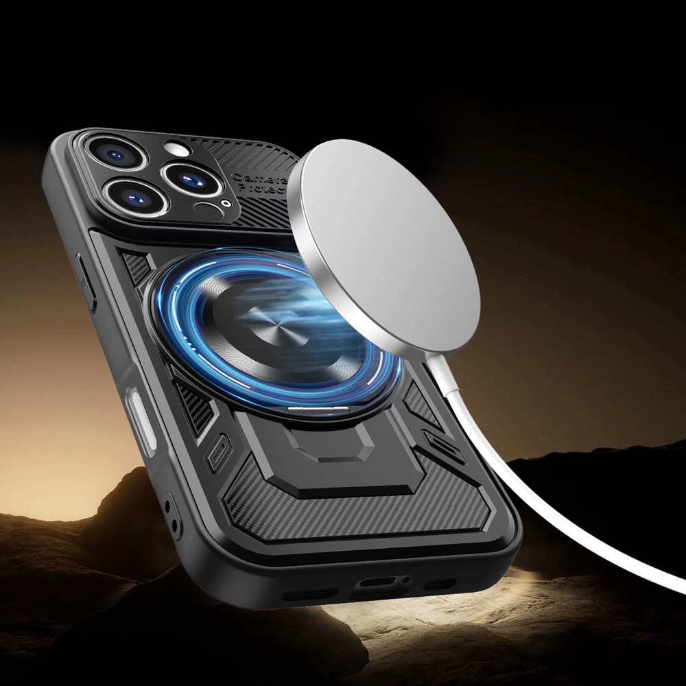 Defender Armor-cover med MagSafe til iPhone 17 Pro Max / 18 Pro Max – Svart / Mobilcover med ring