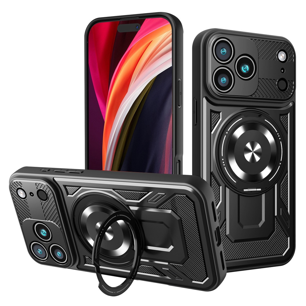 Defender Armor skal med Magsafe till iPhone 17 Pro Max / 18 Pro Max - Svart / Mobilskal med ring