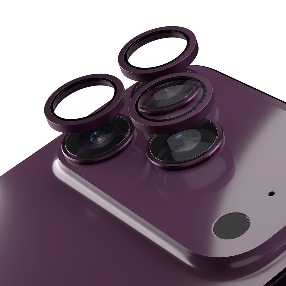 Etteri Kameraskydd till iPhone 18 Pro / 18 Pro Max - Mörk Körsbär / Linsskydd / 9H-glas