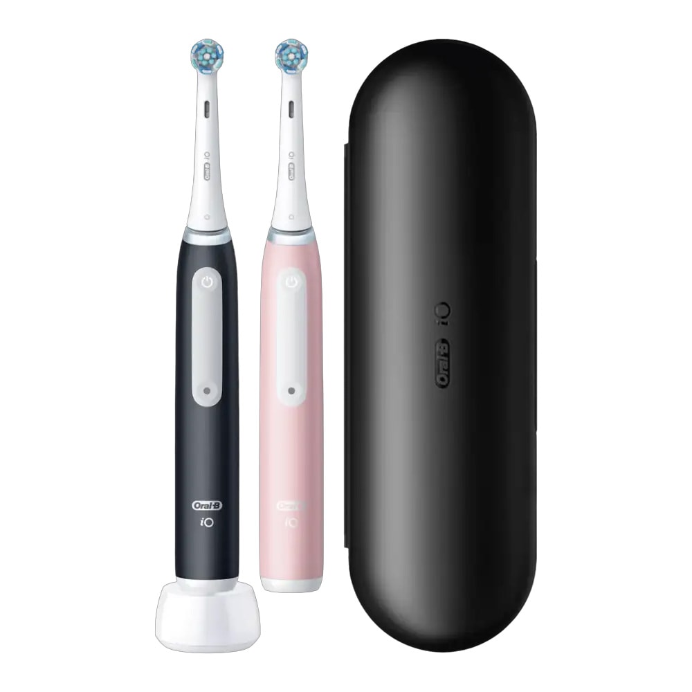 Oral-B iO Series 3 Duo / Eltandborste 2-pack svart och rosa / Magnetisk tandborste