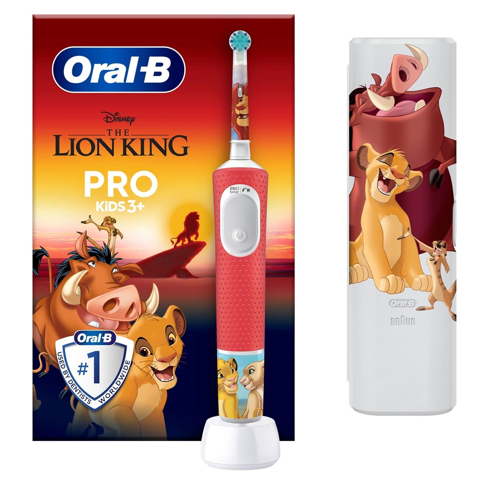 Oral-B PRO Kids 3+ The Lion King + Etui / Eltandborste för barn / Laddningsbar eltandborste 3+