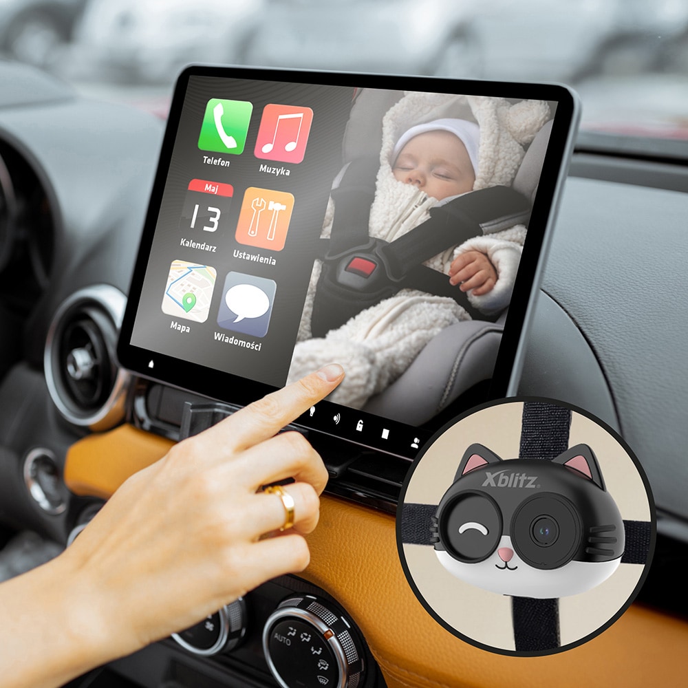 Xblitz Coco Car Baby Monitor för bilen med CarPlay Adapter / Babykamera / Baksäteskamera
