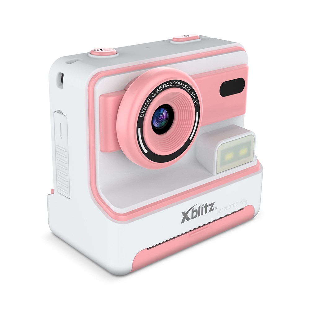 Xblitz Flash kamera med termoskrivare - Rosa / Barnkamera med utskrift / Selfiekamera