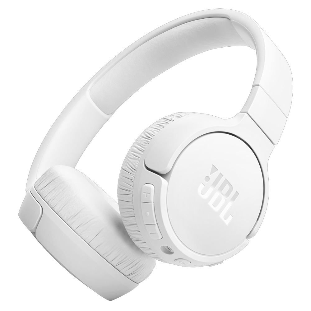 JBL Tune 670NC Trådlösa on-ear-hörlurar med adaptiv brusreducering - Vit / Bluetooth-headset