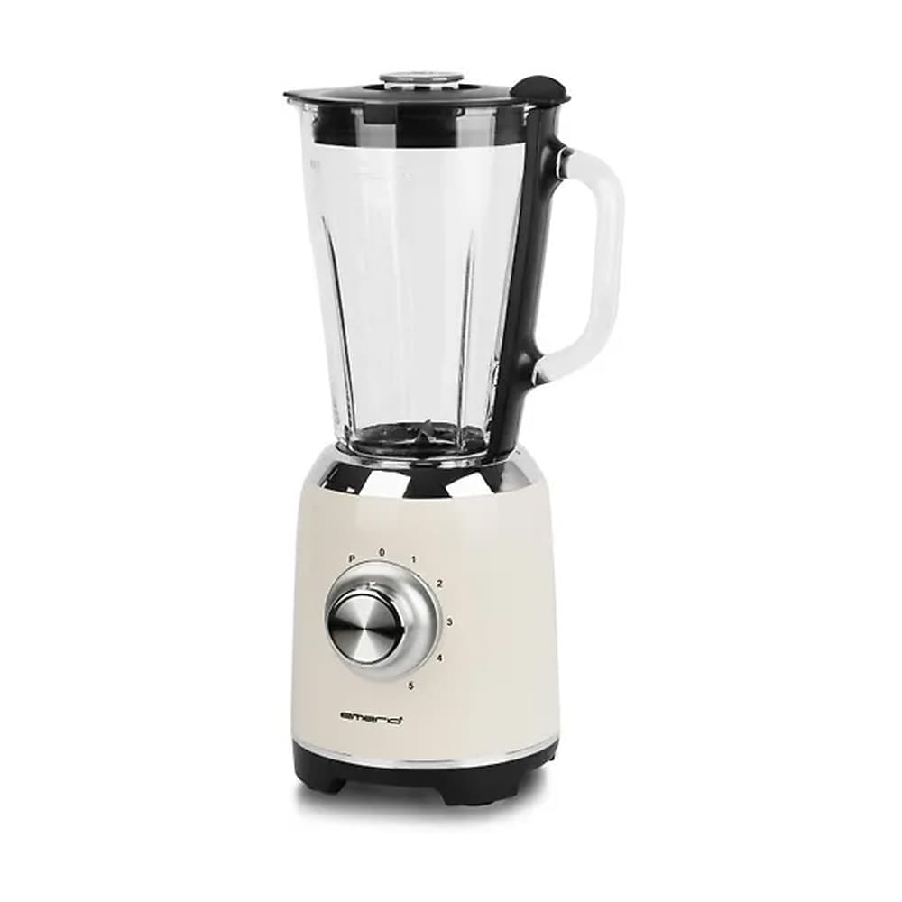 Emerio Retro Blender 600W - Beige / Smoothiemixer med glaskanna / Köksblender med pulsfunktion
