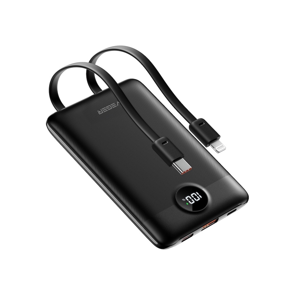 Veger C11 W1170 Powerbank PD QC3 10000mAh 2A 22.5W USB-C - Svart / Snabbladdande extrabatteri