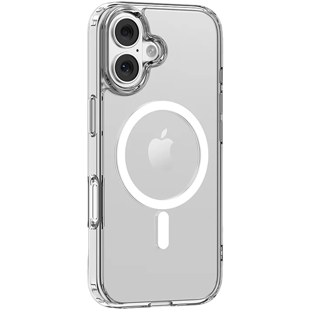 Mutural Ice MagSafe-cover til iPhone 16 / gennemsigtigt mobilcover med magnetring – Klar